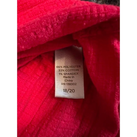 Avenue Coral Textured Knit Button Down Cap Sleeve Size 18/20 - Picture 8 of 8
